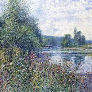 Impressionism Prints: River Barges on the Seine, near Rouen Normandie
