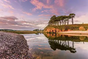 Calm Prints: The River Otter flows into the sea at Budleigh Salterton