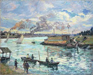Ships Prints: River Scene by Guillaumin, Jean-Baptiste Armand (1841-1927) Israel Museum