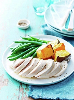 Assortment Prints: Roast chicken, baked pumpkin, green beans