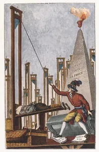 French Woman Prints: Robespierre Guillotining the Executioner Having Guillotined All the French People