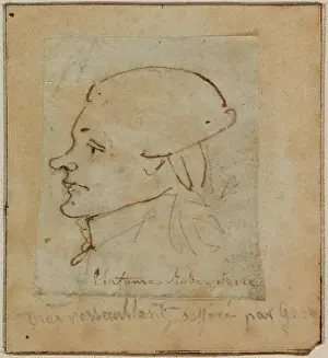 Plume Prints: Robespierre, head of profile. Antoine Gros (1771-1835)