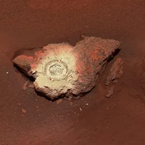 Robot Prints: Rock Drilled by Mars Exploration Rover Opportunity, Mars