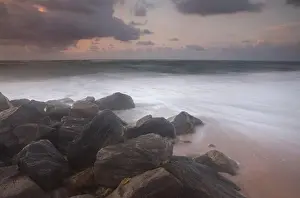Florida Prints: Rock formations on the Boca Raton Beach, Palm Beach County, Florida, USA
