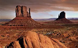Utah Prints: Rock formations on a landscape, Monument Valley, Utah, USA