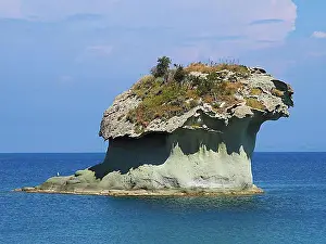 Southern Italy Prints: Rock Fungo in the sea near Lacco Ameno, Ischia, Calabria, Italy, Europe