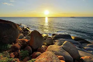Victor Prints: Rocky granite coast, Granite Island, Victor Harbor, South Australia, Australia