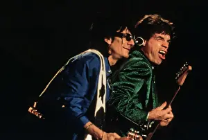 Celebrities Prints: Rolling Stones, Mick Jagger and Ron Wood