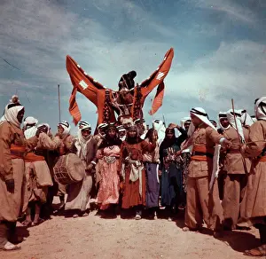 Ceremony Prints: Romani Gypsy men and women, staging a Bedouin wedding, Syria 1938