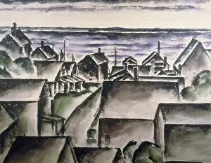 Neighborhood Prints: Rooftops: Provincetown ca. 1930 Nancy Ferguson (1873-1967 American) Watercolor David David Gallery