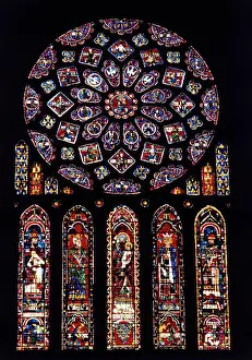 Stained Prints: Rose Window of North Facade Chartres Cathedral Chartres France