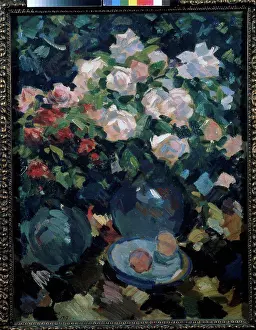 Art Nouveau Prints: Roses in a blue jug by Korovin