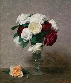Rose Prints: Roses in a Glass Vase; 1890 Oil on canvas Henri Fantin-Latour French; 1836-1904