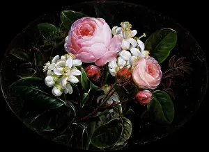 Rose Prints: Roses and Stephanotis by Johan Laurentz Jensen