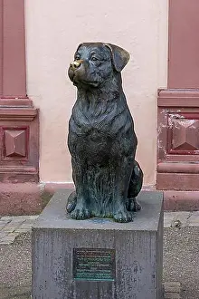 Museums Prints: Rottweiler statue in front of the town museum