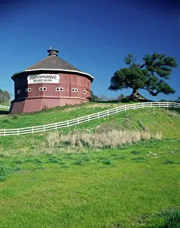 Round Prints: Round Barn in a field, Santa Rosa, California, USA