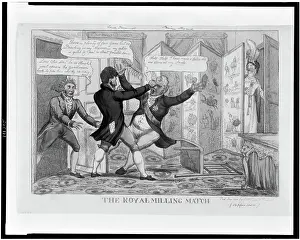 King Of Great Britain Prints: The royal milling match. British Cartoon Prints Collection