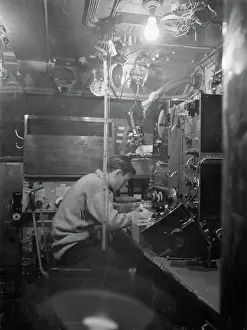 World War Prints: The Royal Navy during the Second World War On board the submarine HMS TRIBUNE at Scapa Flow