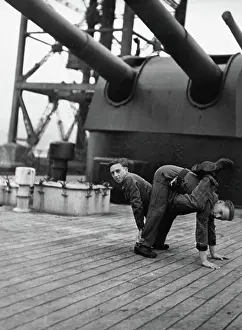World War Prints: The Royal Navy during the Second World War Twins Alf (right) and Fred Cooper are acrobats in civil life