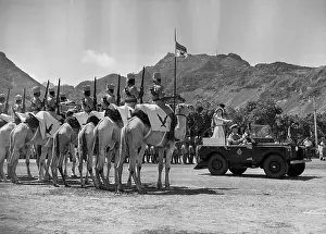 Troops Prints: Royal Visit To Aden - Queen Inspects Aden Camel Corps -- H