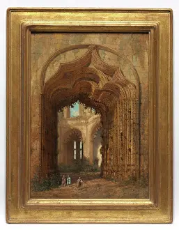 Panel Prints: Ruined Church, c. 1840. Adrien Dauzats (French)