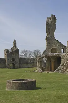 Dorset Prints: Ruins of the 12th century Sherborne Old Castle