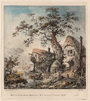 Cottage Prints: Rustic Scene Cottage Elias Martin 1739-1818