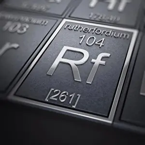Metallic Prints: Rutherfordium (Chemical Element)
