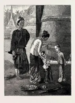 Engraved Image Prints: ON THE SACRED PLATFORM OF THE RANGOON PAGODA IN BURMA
