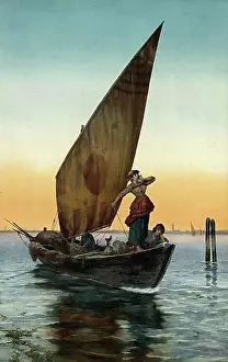 Drawn Prints: Sailing Boat Entering Grand Canal