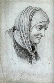 Pencil Prints: Saint Anne. Pencil drawing, 1831