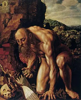 Sep07 Prints: Saint Jerome 1543 Jan Sanders van Hemessen (c1500-1575 Netherlandish) Oil on Panel State Hermitage Museum