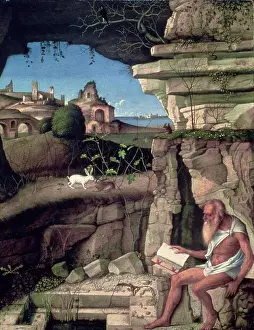 Rabbit Prints: Saint Jerome Reading 1505 Giovanni Bellini (ca)