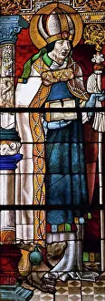 Faith Prints: Saint Maximine with bear; was an early bishop of the German city of Trier and became its patron saint