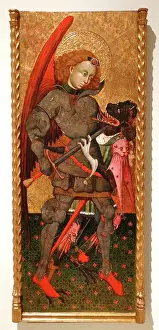 Gothic Prints: Saint Michael Archangel by Blasco de Grañén (1422-1459) Gothic painter active in Aragon