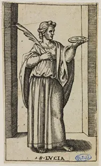 Plume Prints: Sainte Lucie (Bartsch 179) Marc Antoine Raimondi (1480-vers1534)