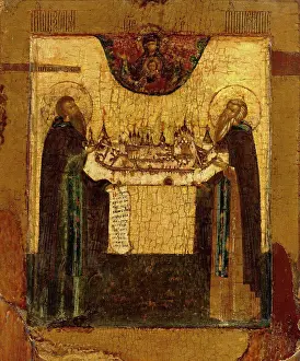 Middle Ages Prints: Saints Zosima and Savvatiy of Solovki, Russian icon