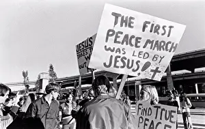 Unitedstates Prints: San Francisco, California: c. 1968 People at a demonstration in Justin Herman Plaza protesting the war in Vietnam