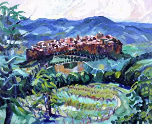 Tuscany Prints: San Gimignano, Tuscany by Josephine Trotter (b.1940/British)