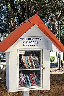 Urban Environment Prints: San Jose, Costa Rica, A little free library in Los Arcos
