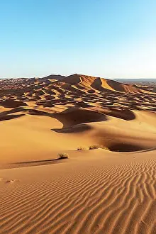 Endless Prints: Sand dunes in the desert, dune landscape Erg Chebbi, Merzouga, Sahara, Morocco, Africa