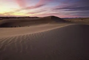 Arid Prints: Sand dunes in a desert at dusk, Imperial Sand Dunes Recreation Area, California, USA