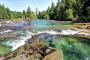 British Columbia Prints: Sandstone potholes near Nymph Falls