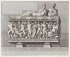 Voorkeursbeeld Prints: Sarcophagus of Emperor Severus Alexander and his mother Julia Avita Mamaea; Grand'urna di Marmo