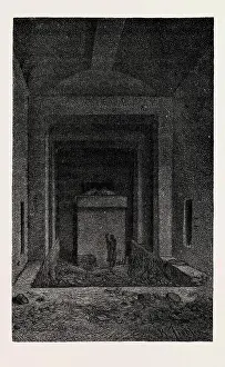 Engraved Image Prints: SARCOPHAGUS IN THE TOMB OF RAMESES. Egypt, engraving 1879