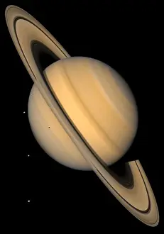 Moons Prints: Saturn and Four Moons