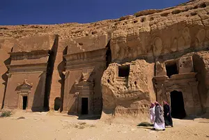 Grave Prints: Saudi Arabia, Madain Saleh, Nabataeans Tombs (100 B.C. To 76 A.D.), Saudi Men