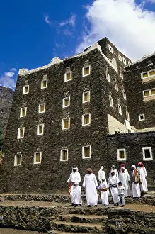 Museums Prints: Saudi Arabia, Near Abha, Wadi Al Aws, Rijal Alma Museum, Local Men