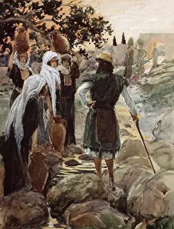 Old Testament Prints: Saul Questions the Young Maidens James Tissot (1836-1902 French) Jewish Museum, New York