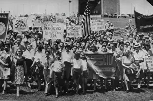 1946 Prints: Save Opa Rally On Monument Grounds -- Banners